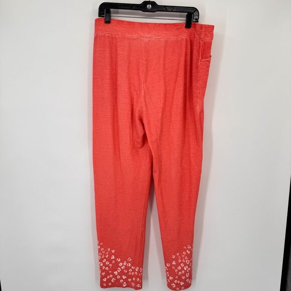 Chicos 2 Weekends Coral Pull-On Pants White animal print Hem Size large Womens - Picture 6 of 13